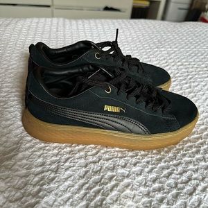 Puma black and tan platform sneakers
